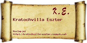 Kratochvilla Eszter névjegykártya